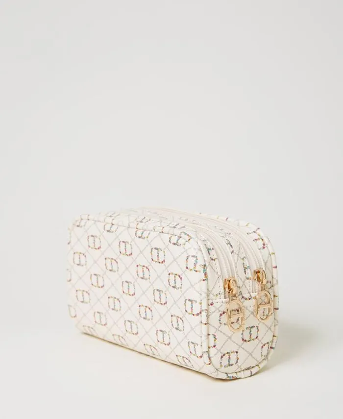 Twinset Other Accessories Beauty Case With Oval T Flower Oval T And Twinset Ivory 8211 Accessories