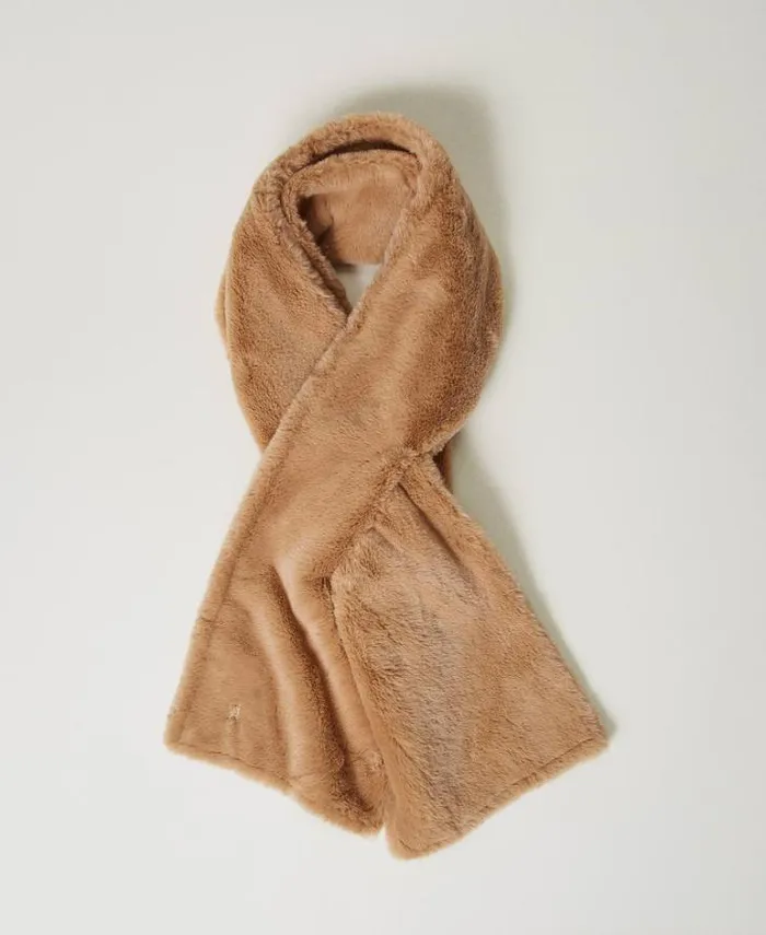 Twinset Scarves Faux Fur Scarf Beaver Brown 8211 Accessories
