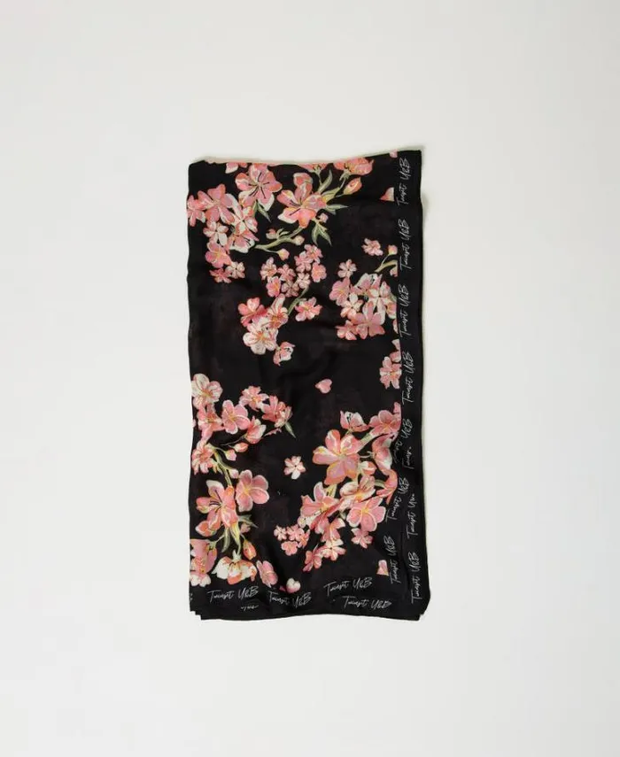 Twinset Scarves Floral Print Kefiah Multicolour Blooming 8211 Accessories