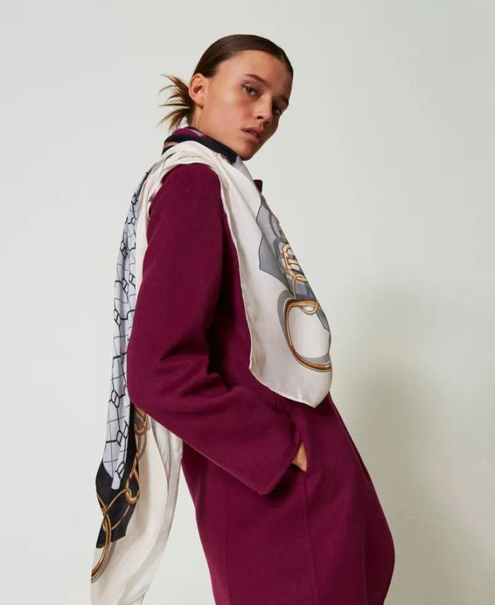 Twinset Scarves Kefiah With Mixed Prints Light Nude Foulard Mix Print 8211 Accessories