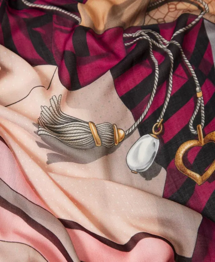 Twinset Scarves Kefiah With Mixed Prints Light Nude Foulard Mix Print 8211 Accessories