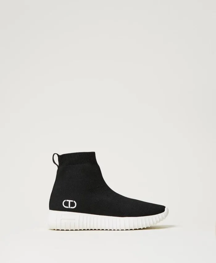 Twinset Shoes Fessura Trainers With Oval T Black 8211 Girl