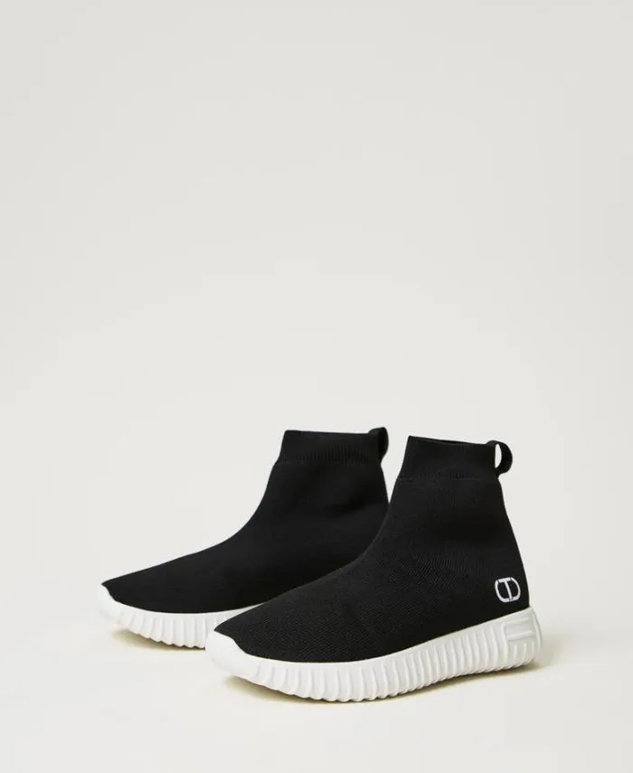 Twinset Shoes Fessura Trainers With Oval T Black 8211 Girl