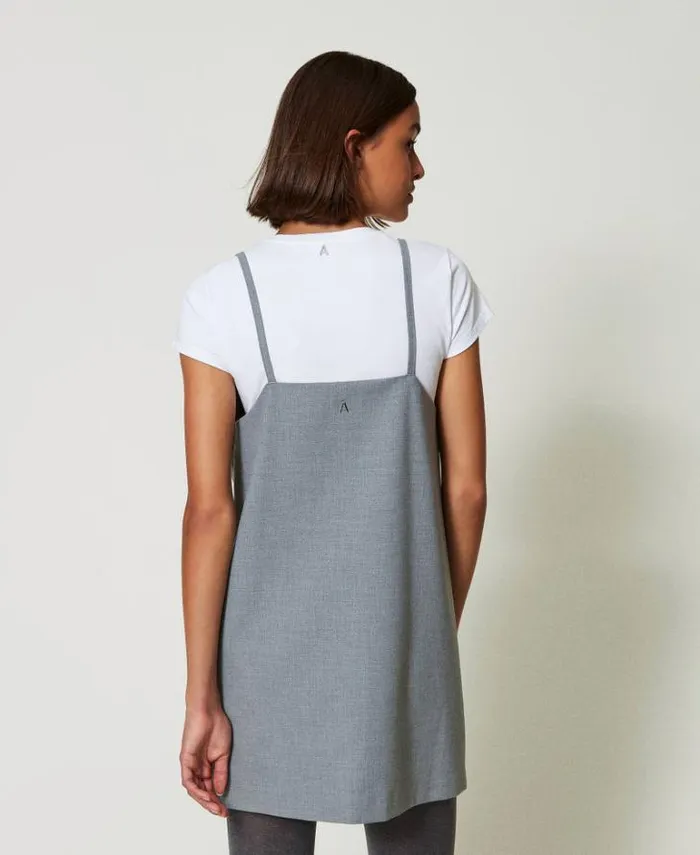 Twinset Short Dresses Short Dress With Embroidery And Tshirt Melange Grey 8211 Clothing