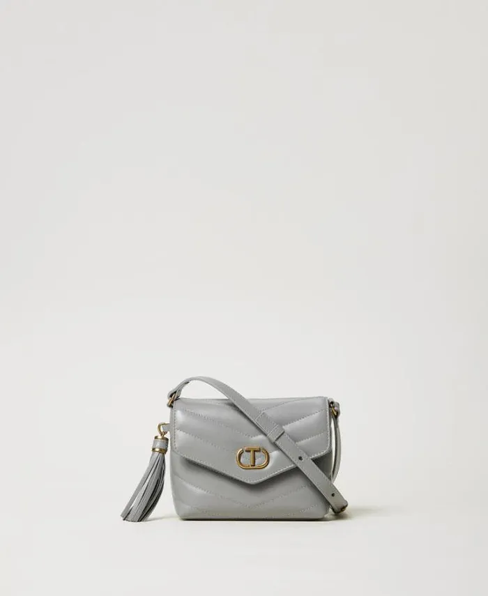 Twinset Shoulder Bags 039Dreamy039 Small Leather Shoulder Bag Mid Grey 8211 Bags