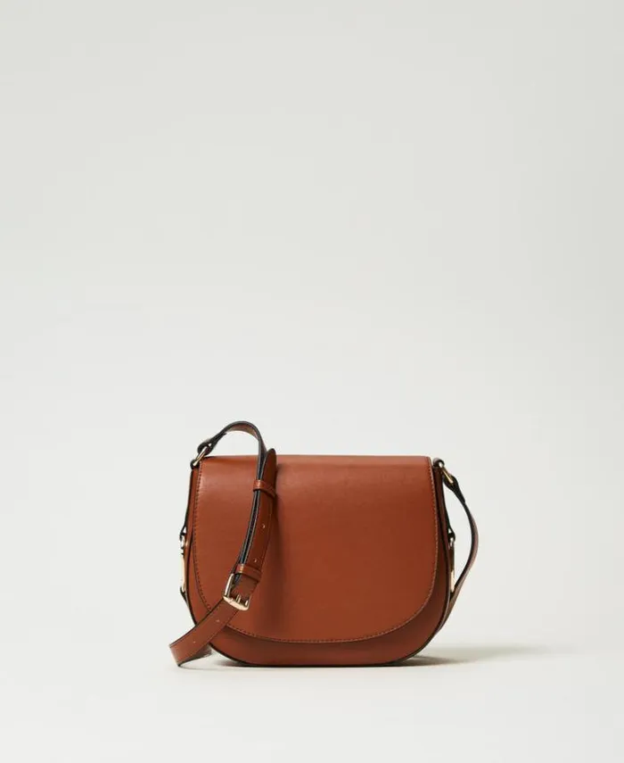 Twinset Shoulder Bags Shoulder Bag With Oval T Buckle Leather Brown 8211 Bags