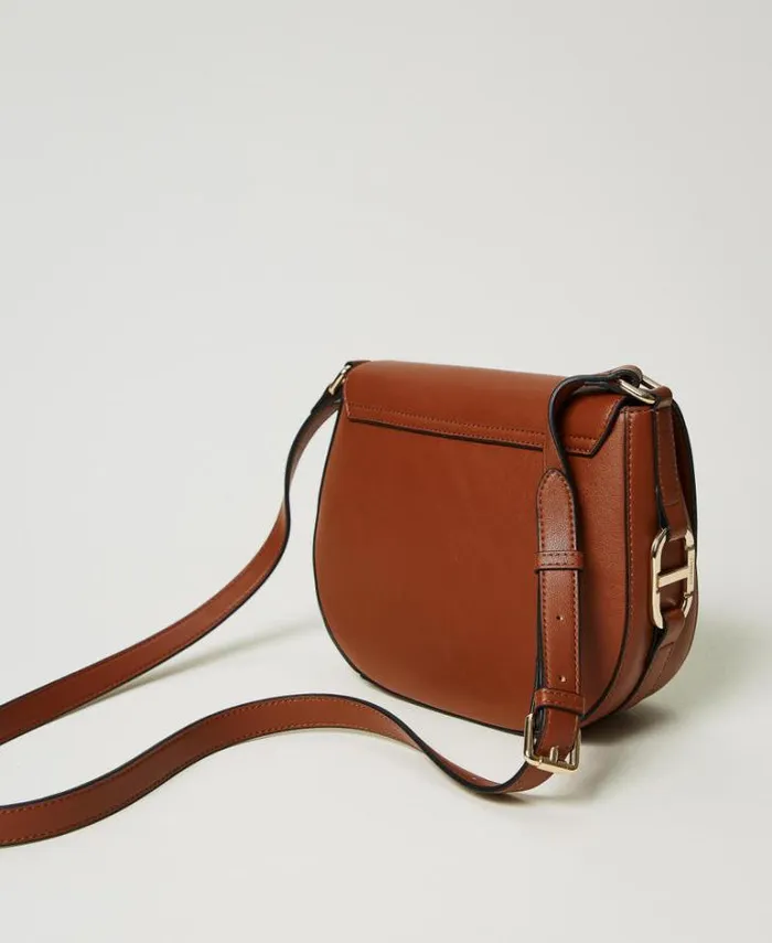 Twinset Shoulder Bags Shoulder Bag With Oval T Buckle Leather Brown 8211 Bags