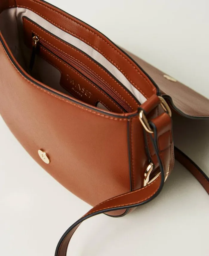 Twinset Shoulder Bags Shoulder Bag With Oval T Buckle Leather Brown 8211 Bags