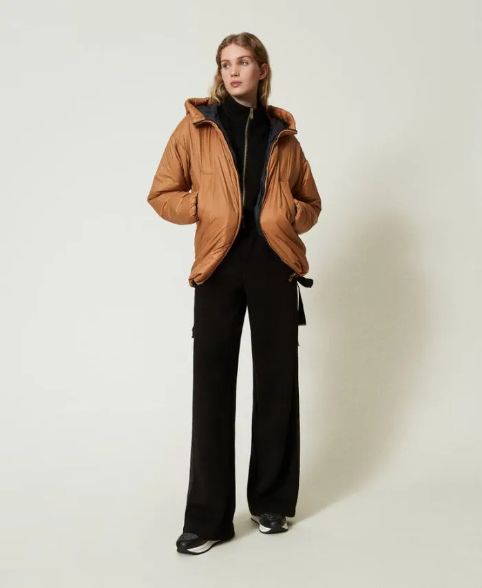 Twinset Sweatshirts Sweatshirt With Zip And Palazzo Trousers Black 8211 Clothing