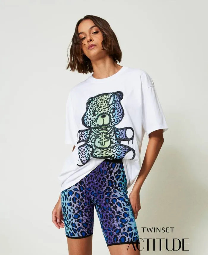 Twinset TShirts And Tops MYFO Oversize Tshirt With Print And Embroidery Colourful Bear 8211 Clothing Twinset TShirts And Tops MYFO Oversize Tshirt With Print And Embroidery Colourful Bear 8211 Clothing