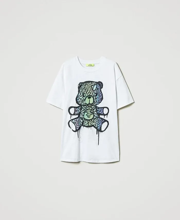 Twinset TShirts And Tops MYFO Oversize Tshirt With Print And Embroidery Colourful Bear 8211 Clothing