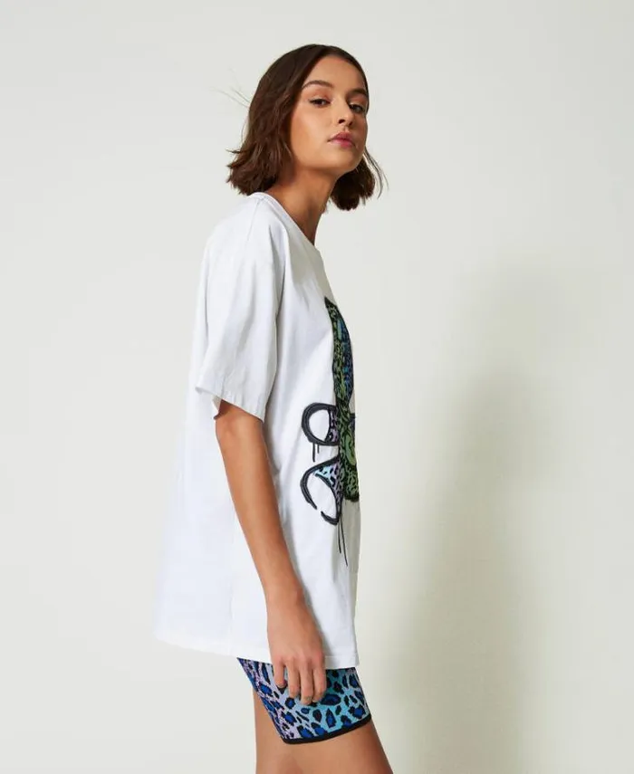Twinset TShirts And Tops MYFO Oversize Tshirt With Print And Embroidery Colourful Bear 8211 Clothing