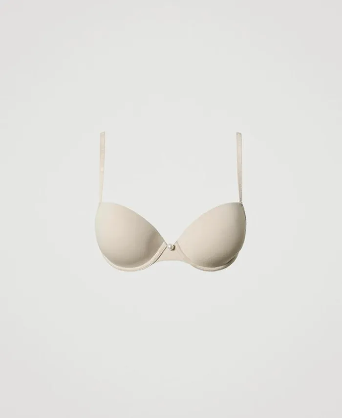Twinset Underwear And Nightwear Charmeuse Crossback Pushup Bra Wonder Beige 8211 Clothing