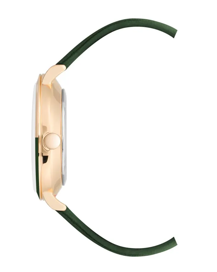 TwoTone Bezel Strap Watch Green Women Nine West Straps