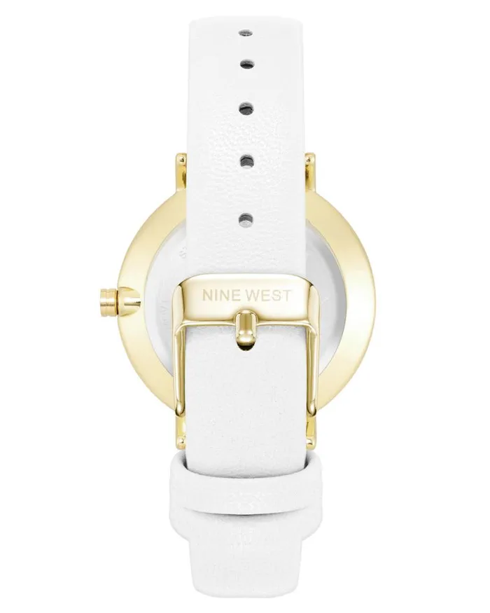 TwoTone Bezel Strap Watch Whitegold Women Nine West Straps TwoTone Bezel Strap Watch Whitegold Women Nine West Straps