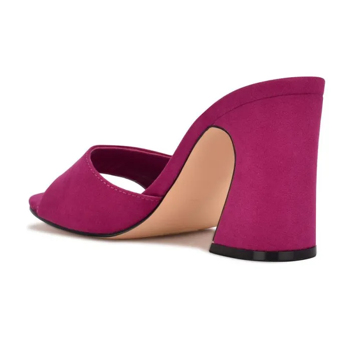 Unah Heeled Slide Sandals Dark Pink Suede Women Nine West Sandals Unah Heeled Slide Sandals Dark Pink Suede Women Nine West Sandals