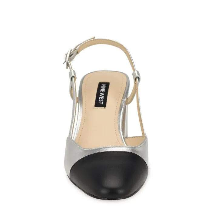 Unda Slingback Heels Silver Women Nine West Heels Unda Slingback Heels Silver Women Nine West Heels