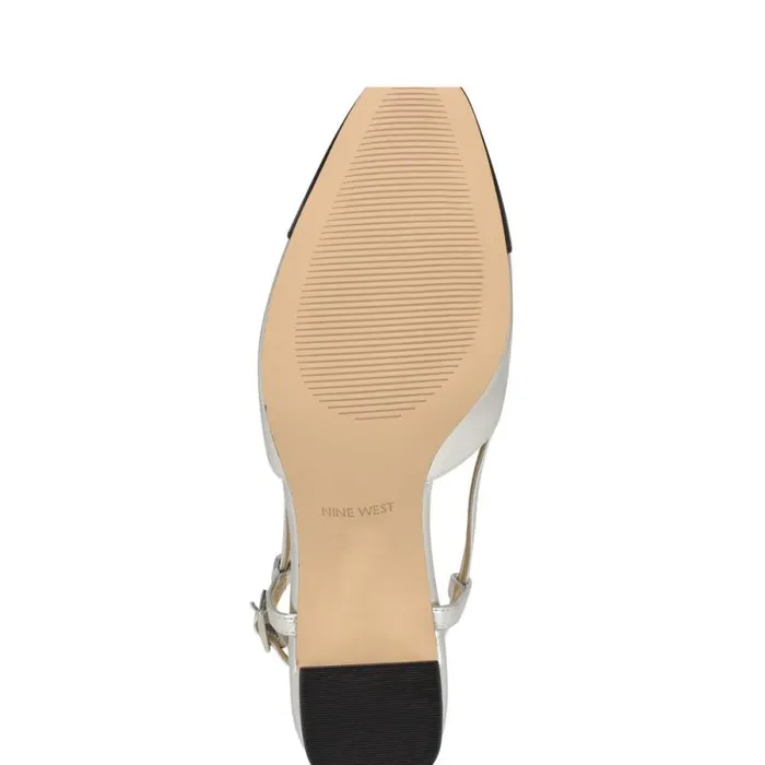 Unda Slingback Heels Silver Women Nine West Heels Unda Slingback Heels Silver Women Nine West Heels