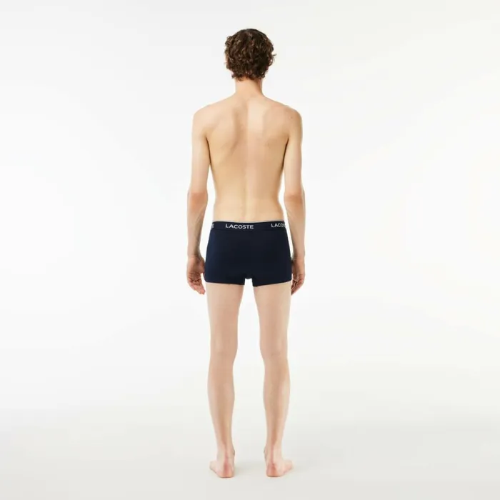 Underwear and Socks Men Lacoste Men039s 3Pack Trunks Blue White Navy Blue Piy