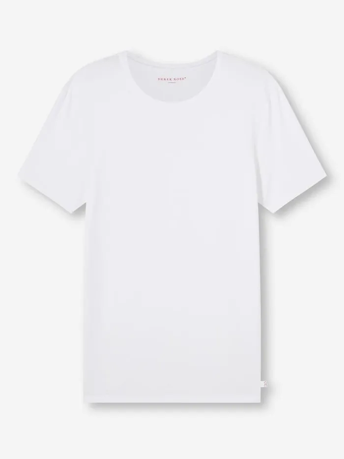 Underwear TShirts Men Derek Rose Underwear TShirt Alex Micro Modal Stretch White
