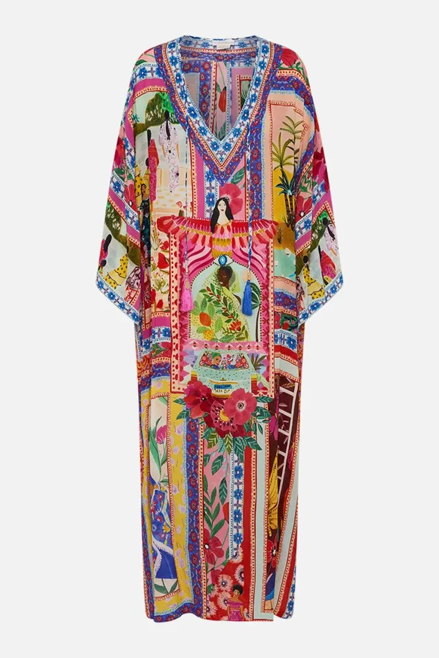 V NECK KAFTAN WITH TIES ROEQIYAS REALM Roeqiyas Realm Womens Camilla Kaftans