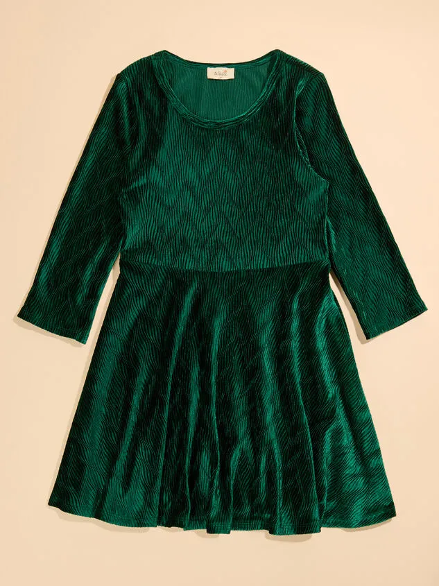 Vesper Velvet Mini Dress Green Girl Altar039d State Youth 6Y12Y
