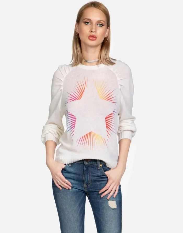 Vida Bright Starburst Creme Women Lauren Moshi Sweaters and Knits