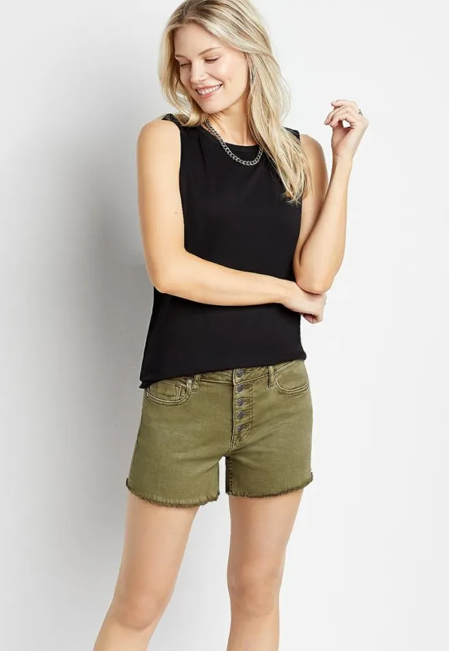 Vigoss Classic High Rise Button Fly 4In Short Women Maurices Bottoms