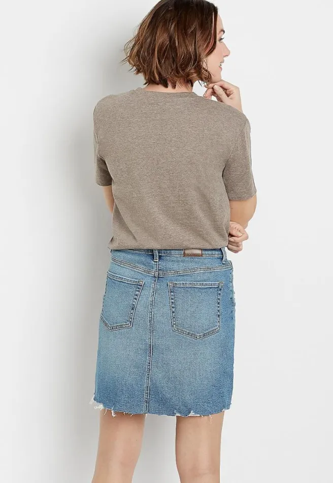 Vintage Medium Button Fly Denim Skirt Women Maurices Bottoms