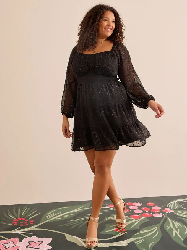Viv Metallic Dot Dress Blackgold Women Altar039d State Dresses