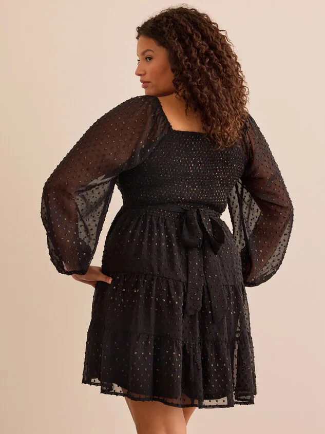 Viv Metallic Dot Dress Blackgold Women Altar039d State Dresses