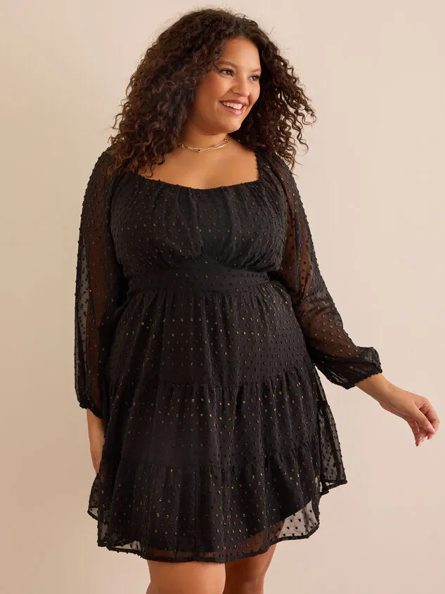 Viv Metallic Dot Dress Blackgold Women Altar039d State Dresses