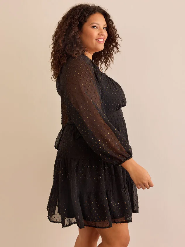 Viv Metallic Dot Dress Blackgold Women Altar039d State Dresses