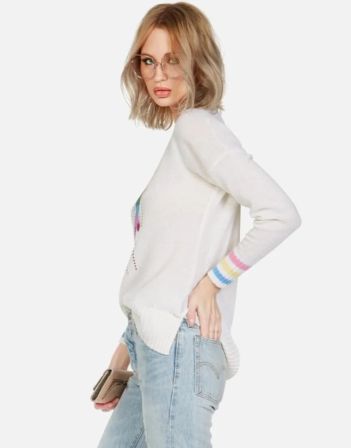 Vivian Dripping Star Creme Women Lauren Moshi Sweaters and Knits