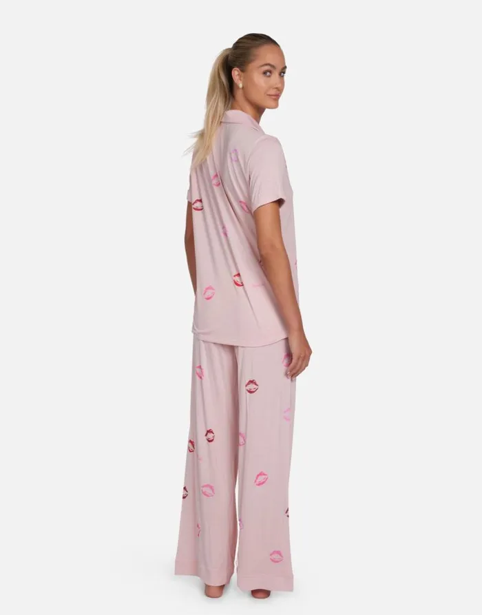 Waverly Mini Watercolor Lips Pale Pink Women Lauren Moshi Short Sleeve