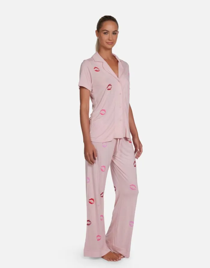 Waverly Mini Watercolor Lips Pale Pink Women Lauren Moshi Short Sleeve