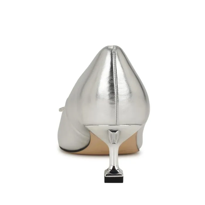Wendon Bow Pumps Silver Women Nine West Heels Wendon Bow Pumps Silver Women Nine West Heels