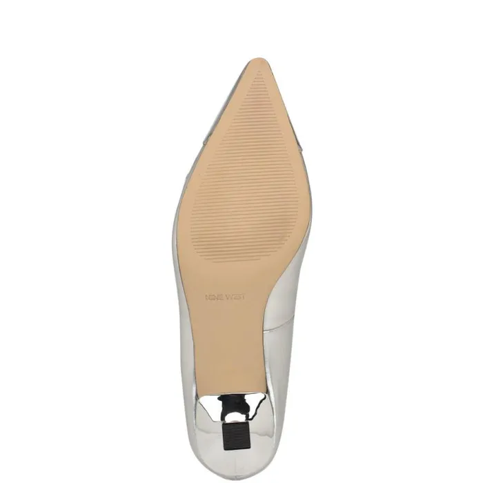 Wendon Bow Pumps Silver Women Nine West Heels Wendon Bow Pumps Silver Women Nine West Heels