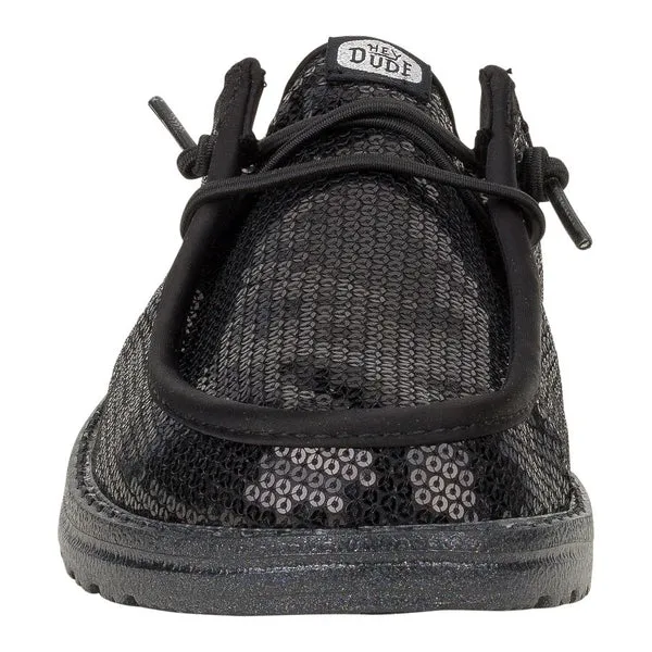 Wendy Slip Sequin Black Mules heydude Apparel