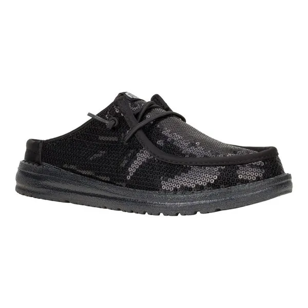 Wendy Slip Sequin Black Mules heydude Apparel