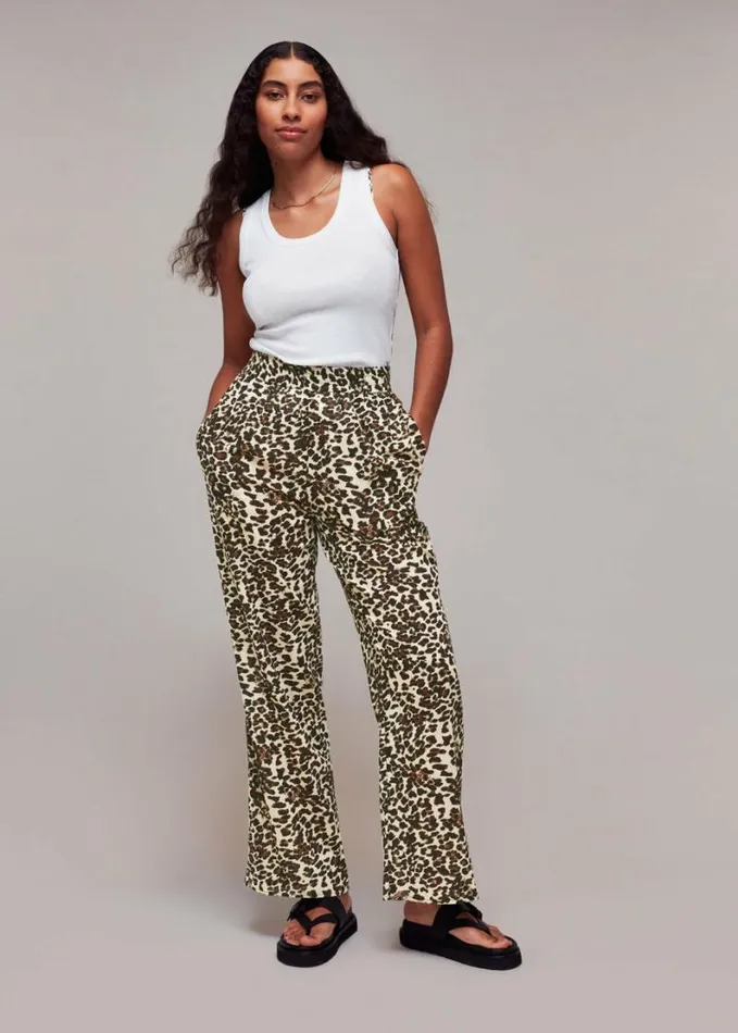 Whistles Animal Print Beach Trouser Leopard Print Women Pants