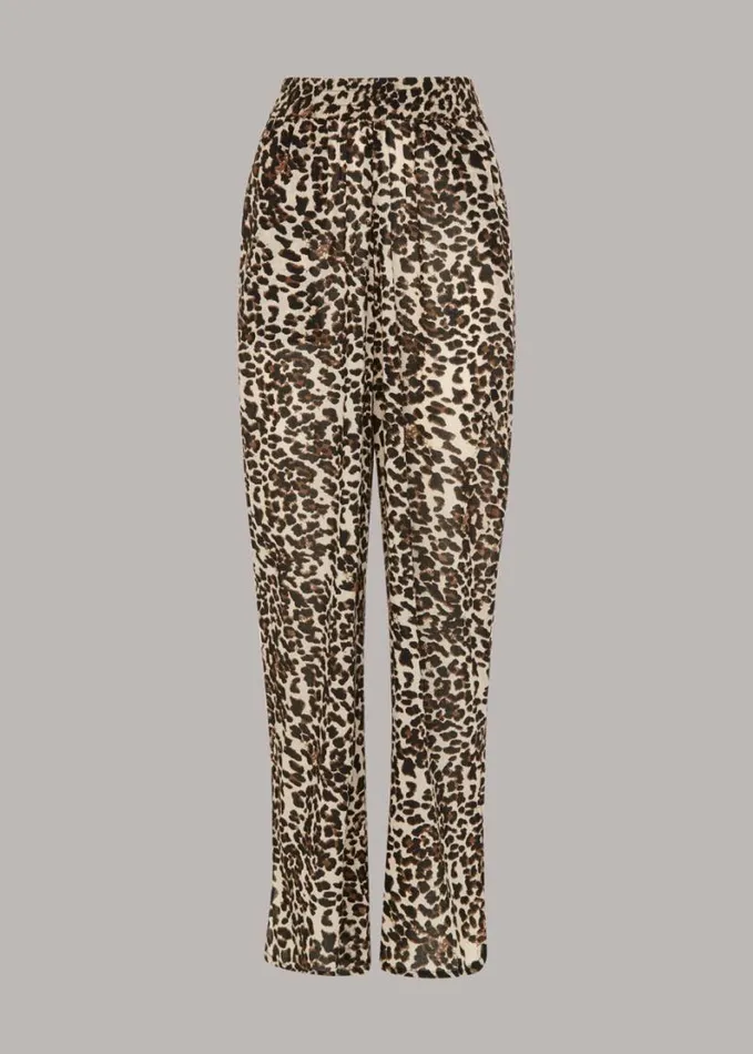 Whistles Animal Print Beach Trouser Leopard Print Women Pants