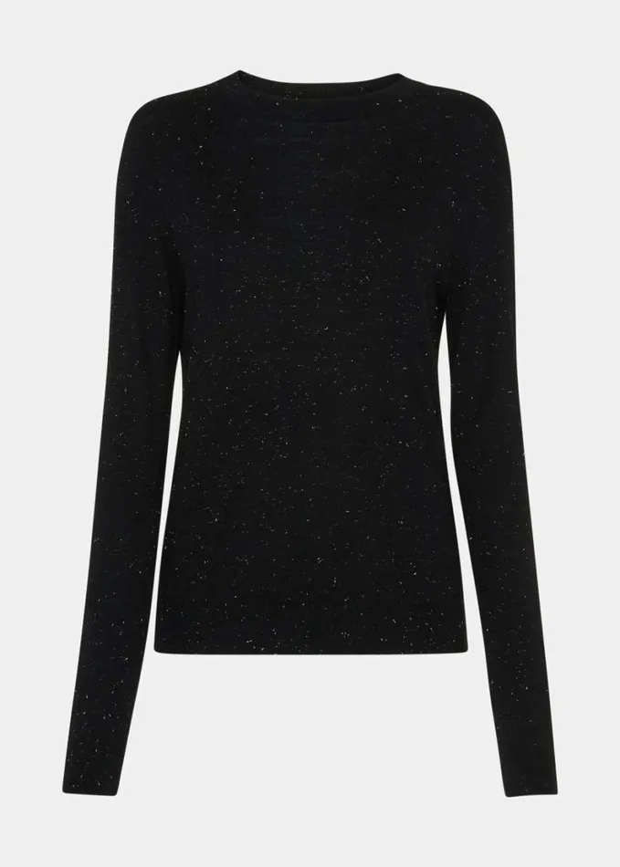 Whistles Annie Sparkle Crew Neck Black Women Sweaters and Cashmere