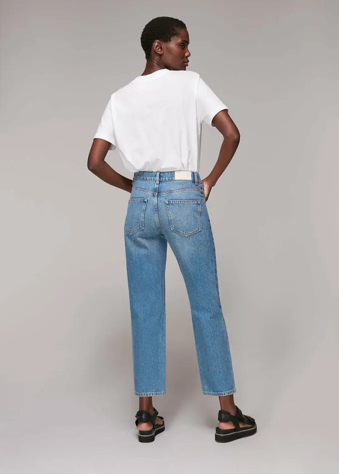 Whistles Authentic Hollie Button Jean Denim Women Jeans