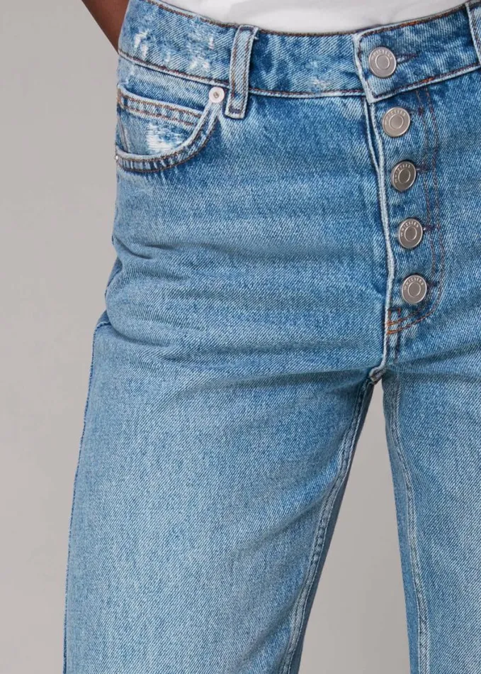 Whistles Authentic Hollie Button Jean Denim Women Jeans