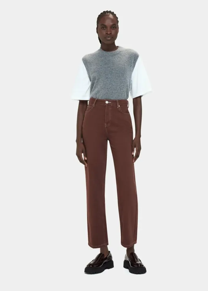 Whistles Authentic Mollie Straight Jean Chocolate Women Jeans