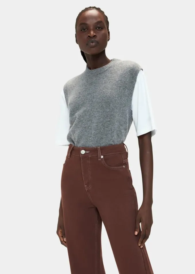 Whistles Authentic Mollie Straight Jean Chocolate Women Jeans