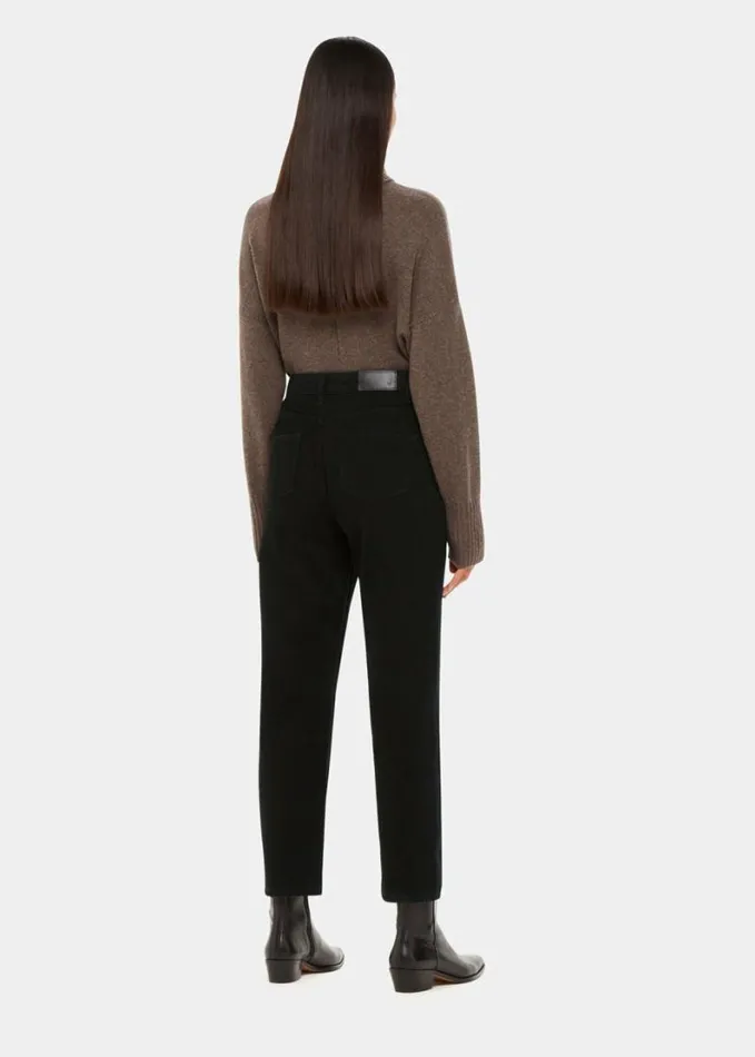Whistles Authentic Mollie Straight Jean Solid Black Women Pants
