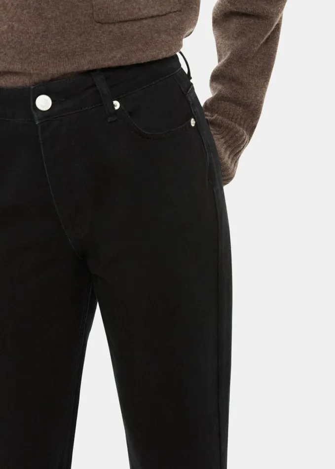 Whistles Authentic Mollie Straight Jean Solid Black Women Pants