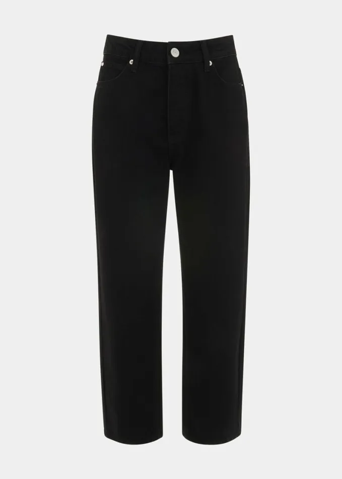 Whistles Authentic Mollie Straight Jean Solid Black Women Pants